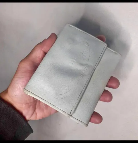 Carteira de couro Branca