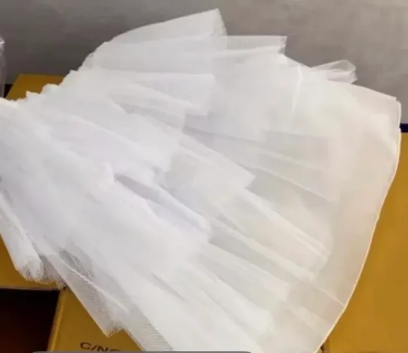 Saia de Tule de Branca Infantil Anágua com Forro Saiote de Armação