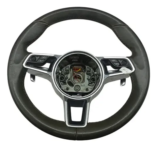 Volante Comando Paddle Shift Porsche Cayenne 2016 Detalhe - Marrom