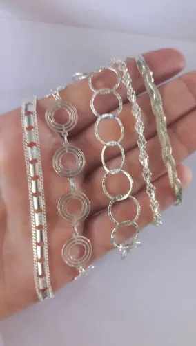 Pulseiras femininas de prata 925 - Com caixa de presente 