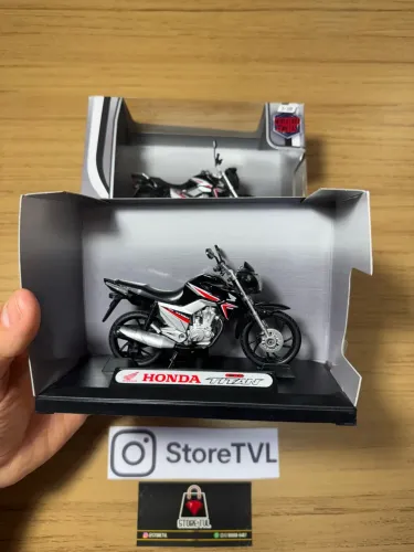 Miniatura Moto Honda Titan 160 Preta 1/18 Coleção Nova Entregamos