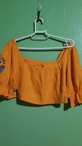 Cropped linho Laranja