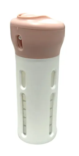 Dispenser Porta Shampoo Sabonete Kit Viagem Portátil 4 Em 1 Cor Rosa