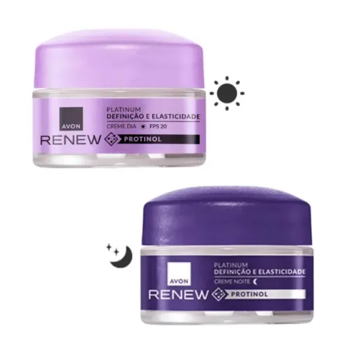 Kit  Renew Antissinais Platinum Dia Definição e Contorno 55+ FPS20 -15g cadado)