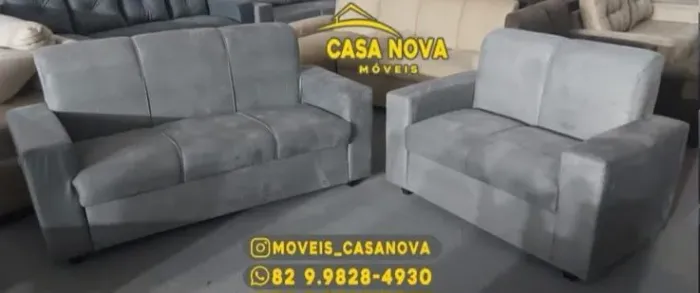 Sofás de 2 e 3 lugares - Casa Nova Móveis