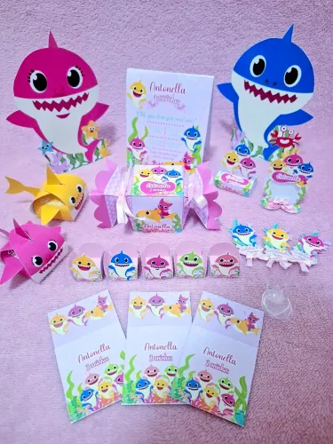 Baby shark lembrancinha personalizada pra festas de aniversário 