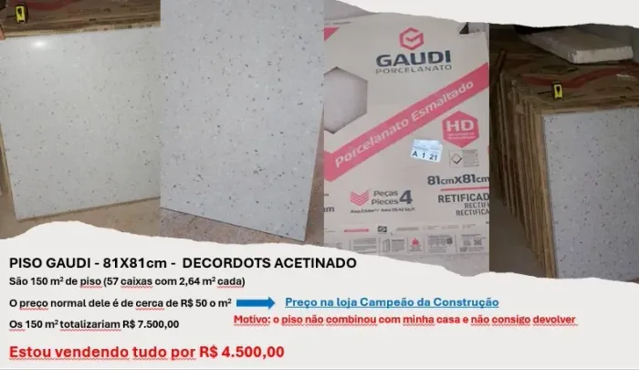 porcelanato Decordots Acetinado - Gaudi