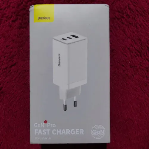 Carregador Turbo 65w - Baseus Gan3 Pro Dual Port Qc Pd 3.0 (Lacrado)