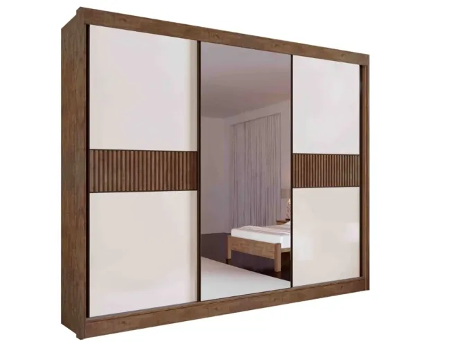 Guarda-Roupa Los Angeles 3 portas e 6 gavetas Ripado 100%MDF l43