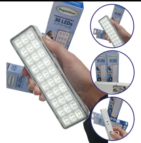 Kit 4 Luminárias Luz de Emergência 30 leds super slim