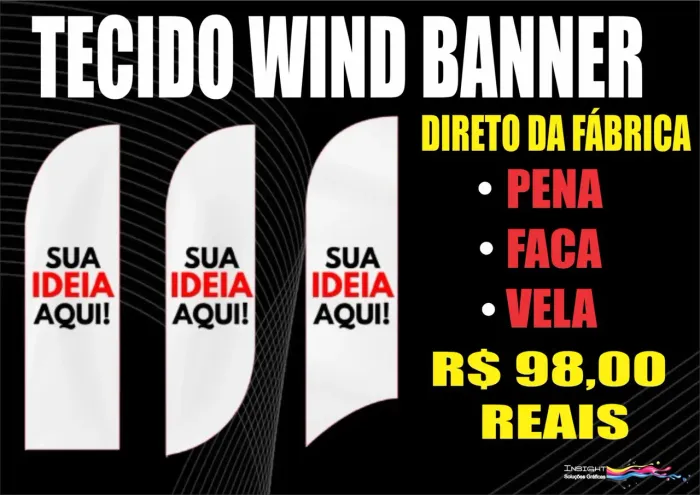 Tecido wind banner