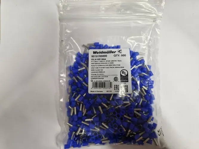 Terminal pino tubular 2,5mm - cód *0 - Weidmüller