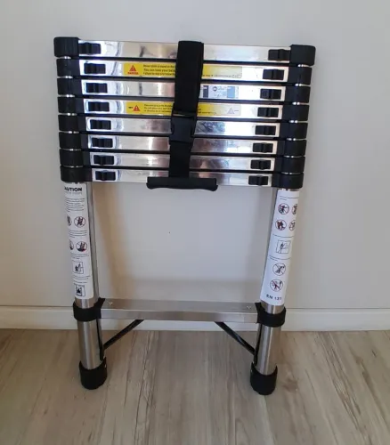 Escada Telescópica NOVA, Inox, 2.60m, Suporta 150Kg