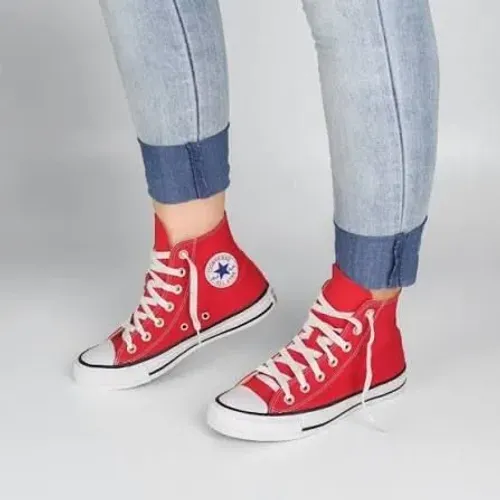 all star tenis vermelho cano alto