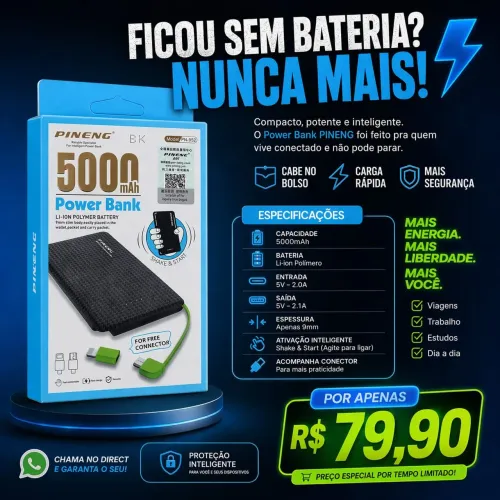 POWER BANK PINENG 5000 mAh