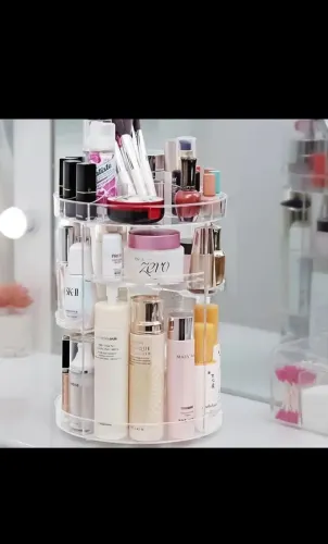 Organizador de Cosméticos 3 andares giratório Acrilico <br>3 Andares Giratório ( Acrilico )