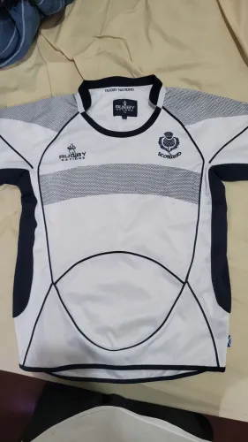 Camisa Rugby Nations Escócia Branca E Azul Anos 2000