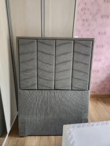 Cabeceira para cama de viúvo em courino cinza
