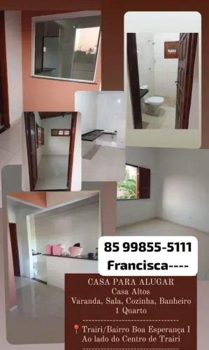 Aluguel casa com 1 Quarto em Boa Esperança - Trairi Ce