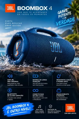 OPORTUNIDADE! JBL BOOMBOX 4 AZUL LACRADA!