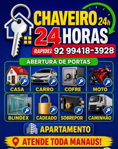 Chaveiro abertura de portas toda Manaus 