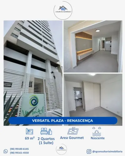 Versátil Plaza | 69m² | 2 Quartos (1 Suíte) | Nascente | Renascença