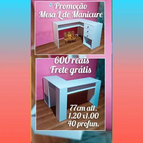Promoção mesa L manicure