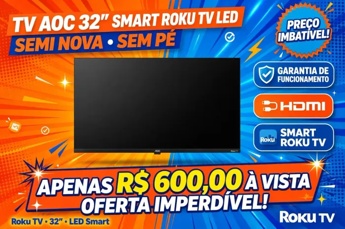 Tv aoc 32 polegadas semi nova