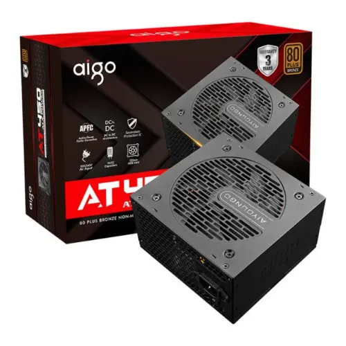 Fonte Aigo Darkflash AT450 450 Watts, 80 Plus Bronze, PFC Ativ,o Bivolt Automatica, Nova,