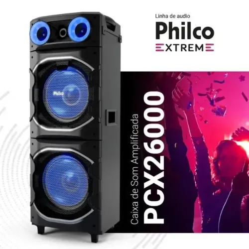 Caixa de Som Philco Extreme Flash Lights 2600W PCX26000