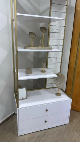 Vitrine expositora para joias giratório com LED