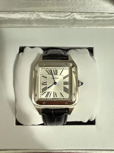 Relógio Cartier Santos-Dumont (SUPER CLONE) - Relógio Aço/Couro