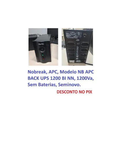 Nobreak APC Modelo NB APC BACK UPS 1200 BI NN 1200Va Sem Baterias Seminovo.