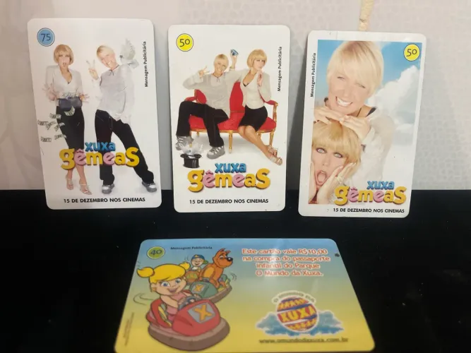 Lote 4 cartões da Xuxa 
