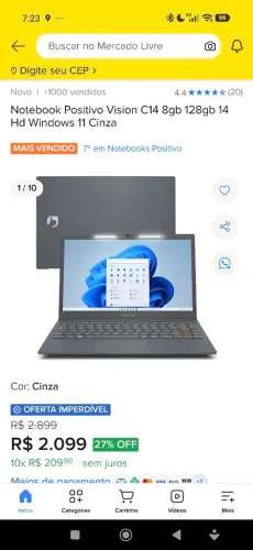 ? NOTEBOOK POSITIVO VISION C4128 | PROMOÇÃO! EM ATÉ 12X ?