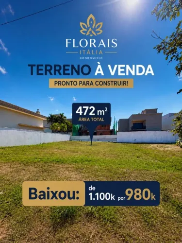 Lote condominio florais italia oportunidade Única