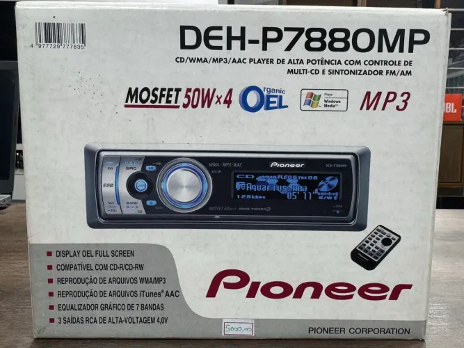Cd rádio pioneer deh-p7880mp novo zero na embalagem com todos acessórios