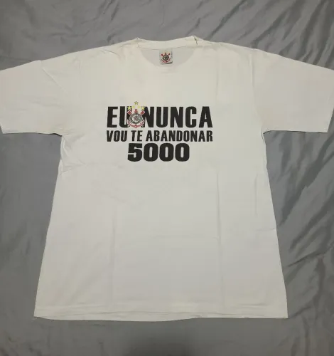 Camisa Corinthians Branca Eu Nunca Vou Te Abandonar
