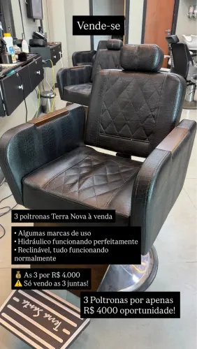 3 Poltrona de barbeiro por 4000$