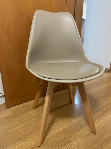 4 Cadeiras Eames Wood Bege