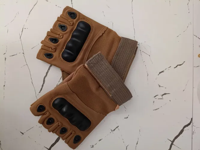 Luva Tática meio dedo proteção para motociclista