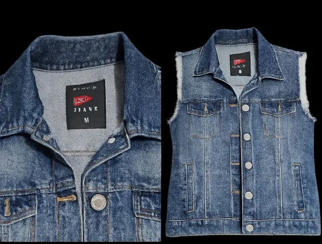 Colete jeans feminino-M usado apenas uma vez