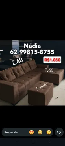 SOFÁ MARROM CHAISE 1234