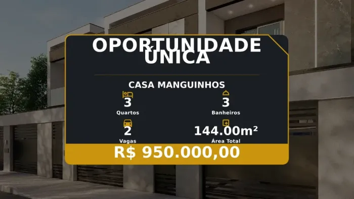 Manguinhos: Linda Casa Duplex com Acabamento de Alto Padrão