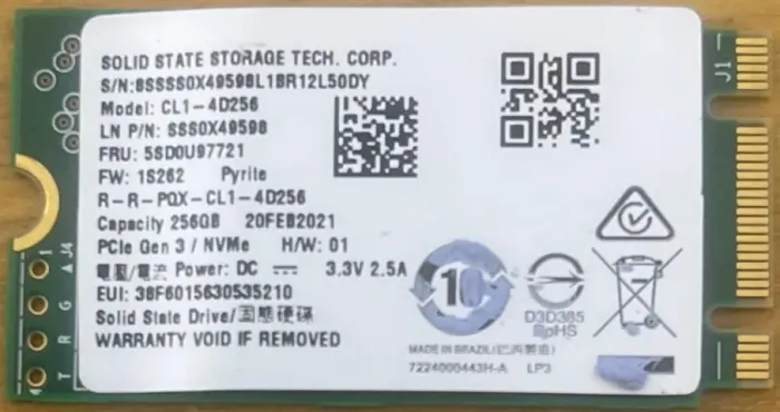 SSD M.2 2242 NVMe 256GB - SSSTC (CL1-4D256) - USADO