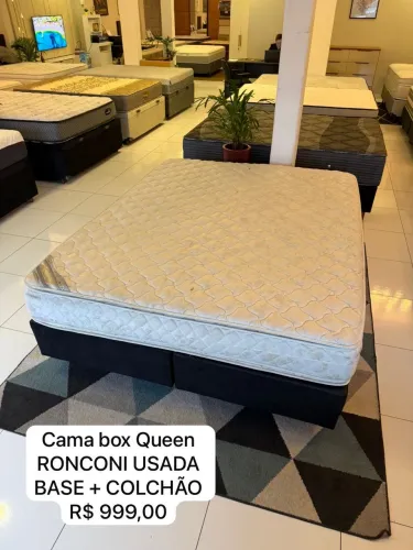 Cama Box casal QUEEN RONCONI USADA - ENTREGAMOS 