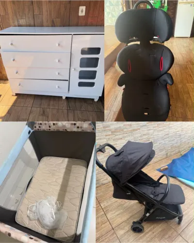 Carrinho de bebê cadeirinha cômoda berço portátil
