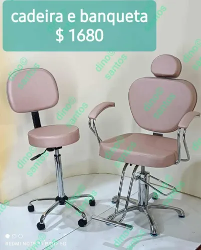 Cadeira cabeleiro Hidráulica e Reclinável 
