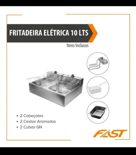 Expositor de Salgados + fritadeira elétrica + Refresquera 30L TODOS 220V