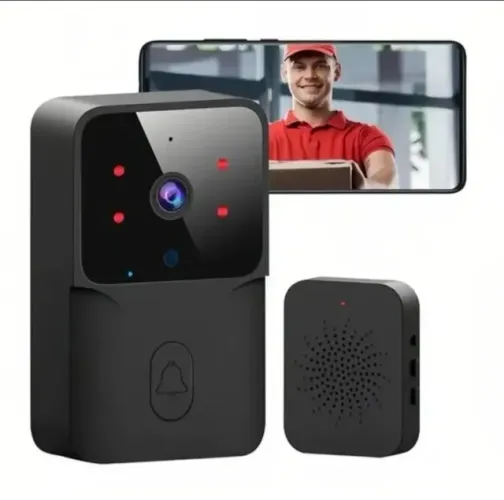 Campainha inteligente Wi-Fi recarregável com monitoramento HD 24 horas